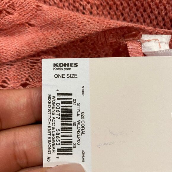 NWT Lauren Conrad Rust Open Knit Cardigan Kimono Sweater Women’s Size L - Picture 4 of 4